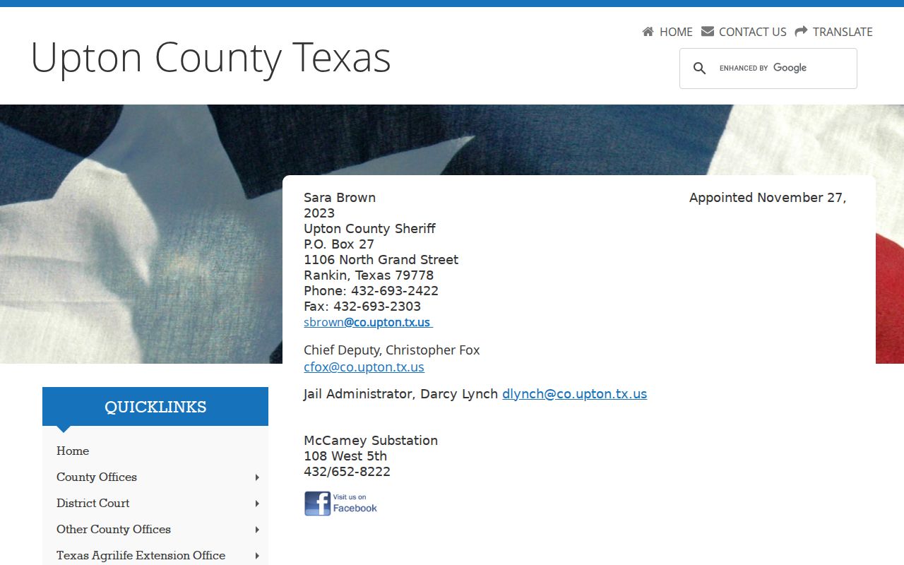 Upton County arrest search through official sheriff and jail contacts