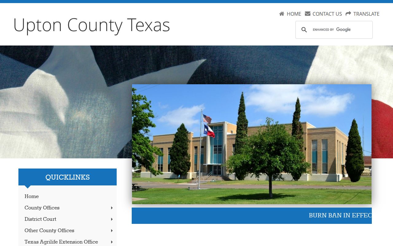 Upton County criminal history government department directory