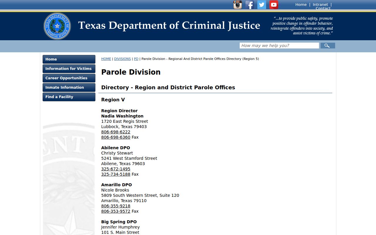 Upton County criminal record Monahans parole office listing