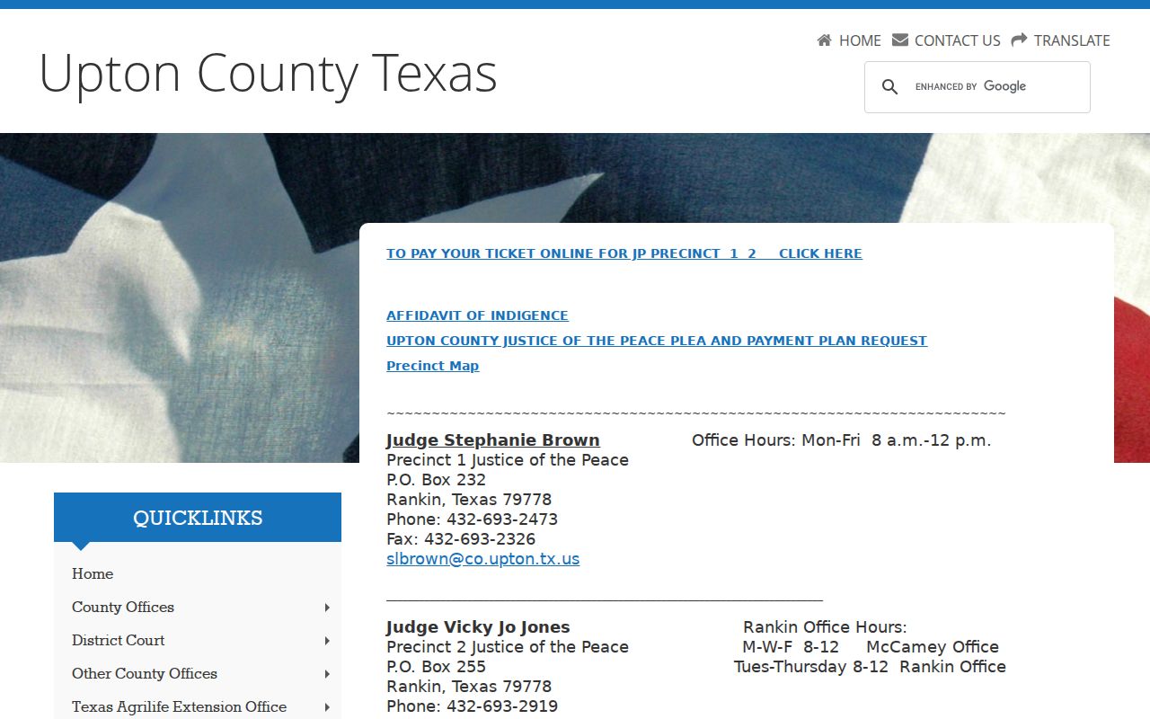 Upton County justice courts used for fine-only criminal case records