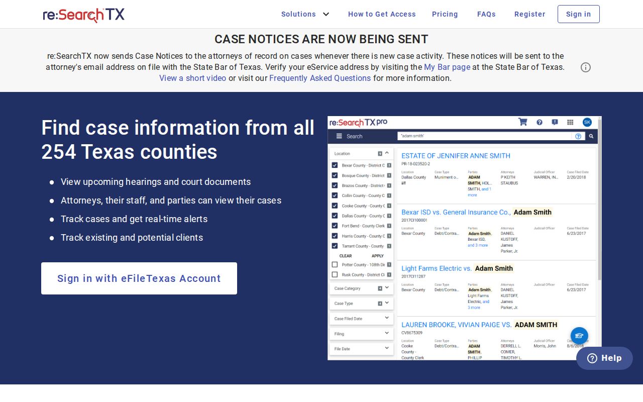 re SearchTX access for Upton County criminal court case records
